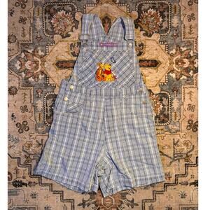 Vintage Winnie the Pooh Disney 90s overall shorts romper Y2K Size Small Cotton